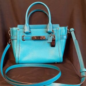 Coach leather Swagger 20 bag in teal